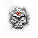 skull flame tattoo design idea