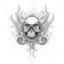 skull flame tattoo design idea