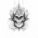 skull flame tattoo design idea