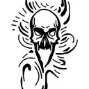 skull flame tattoo design idea
