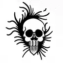 skull flame tattoo design idea