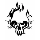 skull flame tattoo design idea