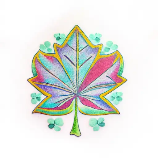Clover in Maple Leaf tattoo design idea