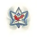 harp maple leaf tattoo design idea