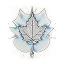 harp maple leaf tattoo design idea