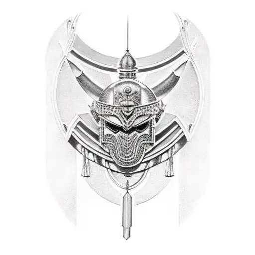 gladiators armor tattoo design idea