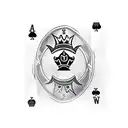 A tattoo of the king of spades from a deck of cards with a lions head with a crown replace the spade with a lion paw  tattoo design idea