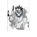 A tattoo of the king of spades from a deck of cards with a lions head with a crown replace the spade with a lion paw  tattoo design idea