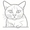 Tiny ears big nose cat tattoo design idea