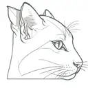 Tiny ears big nose cat tattoo design idea