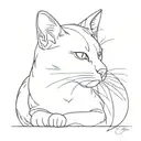 Tiny ears big nose cat tattoo design idea
