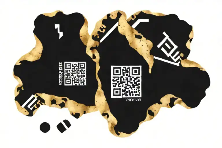 potato chip with qr code tattoo design idea