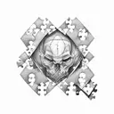 puzzle pieces  tattoo design idea