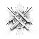 Cross with nails tattoo design idea