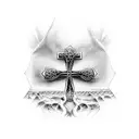 Cross with nails tattoo design idea