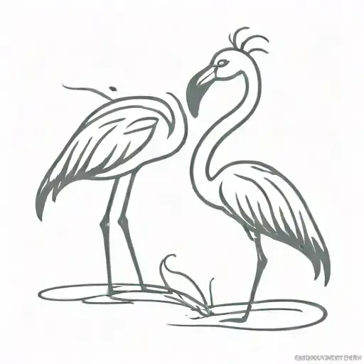 flamingo love symbol tattoo design idea