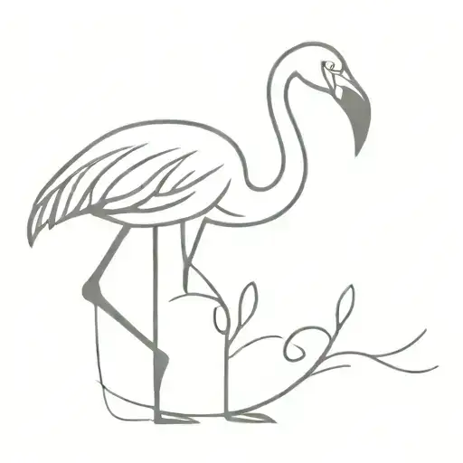 flamingo love tattoo design idea