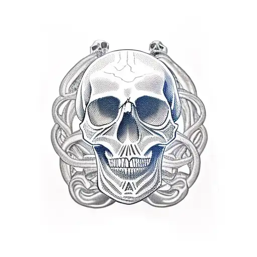 skull figure 8 serpent tattoo design idea