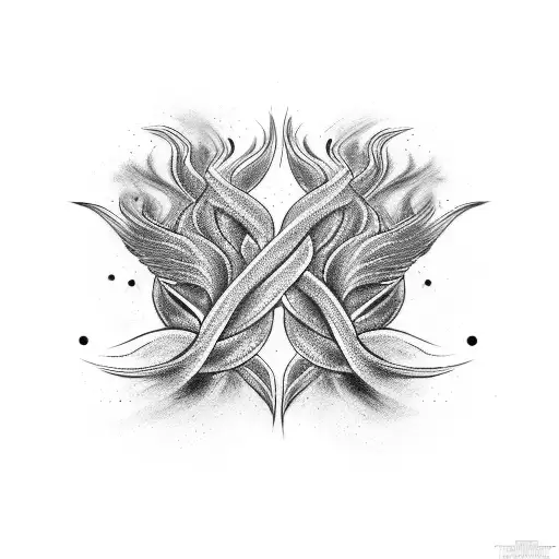 twin flames intertwined tattoo design idea
