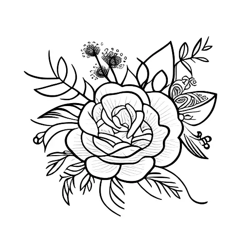 Baleia com flores  tattoo design idea