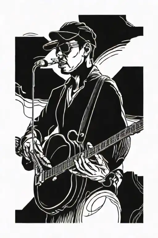 music jazz musician tattoo design idea