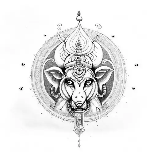 hindu mythological with unique geometric shapes  for forearm krishna and ram tattoo design idea