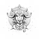 technology hindu mythological Ram and krishna with geometric shapes and shlok  tattoo design idea