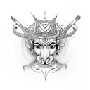 hindu mythological with unique geometric shapes  for forearm krishna and ram tattoo design idea