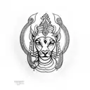 hindu mythological with unique geometric shapes  for forearm krishna and ram tattoo design idea