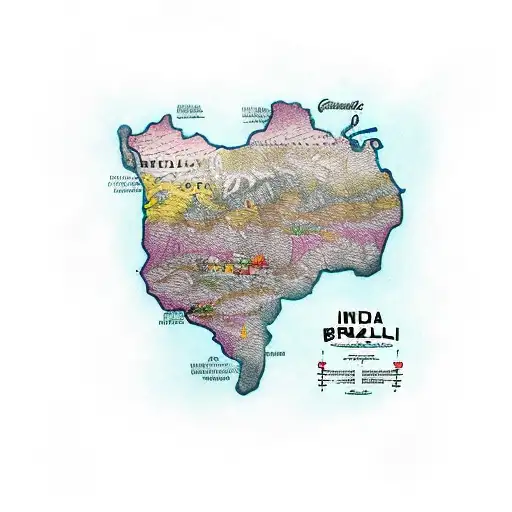 brasil map with indiginous areas and nfocus on sao paulo ceara tattoo design idea