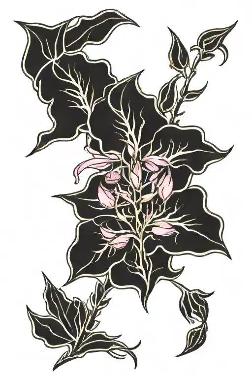 abstract fireweed flower tattoo design idea