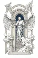angel gabriel going thrue heaven gate tattoo design idea