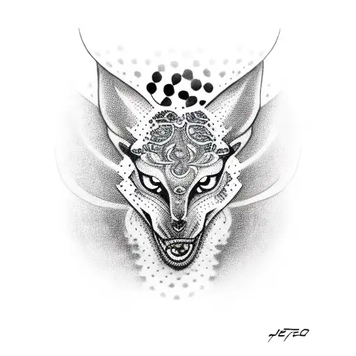 A dotwork tattoo of a speeding sports car with the word 'fast life' in Arabic script tattoo design idea