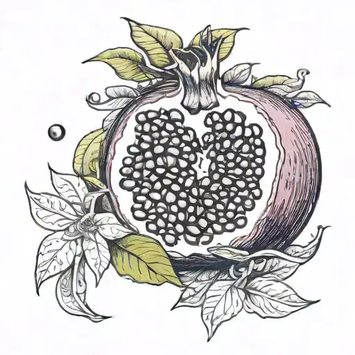 Pomegranate in the section tattoo design idea