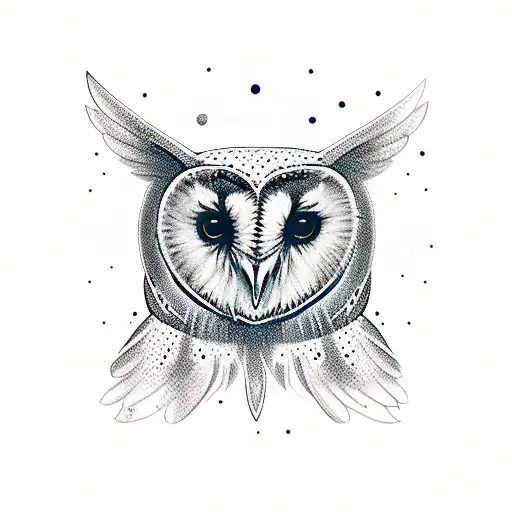 barn owl tattoo design idea