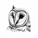 barn owl tattoo design idea