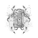 suitcase tattoo design idea