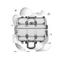 old fashioned suitcase tattoo design idea