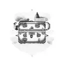 old fashioned suitcase tattoo design idea