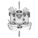 old fashioned suitcase tattoo design idea