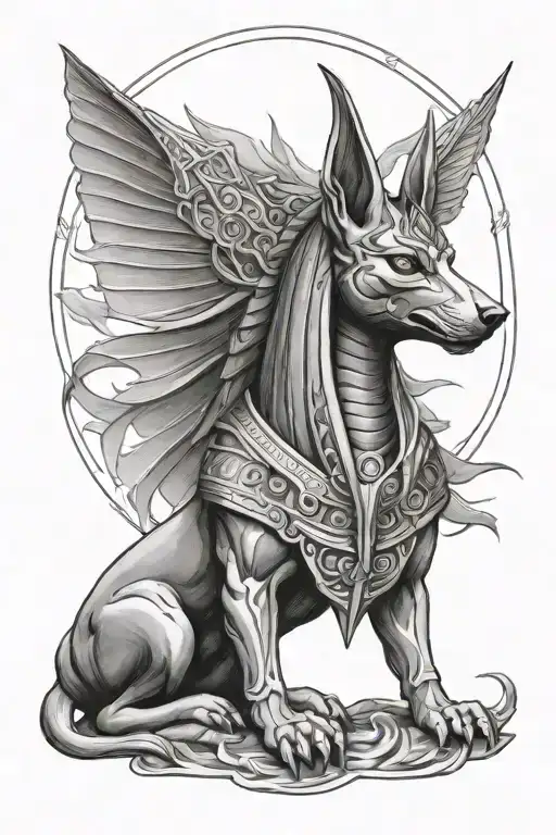 anubis god tattoo design idea