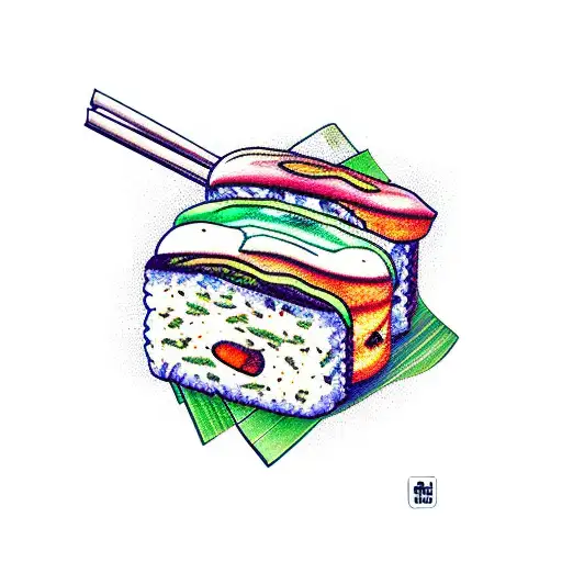 knif sushi tattoo design idea