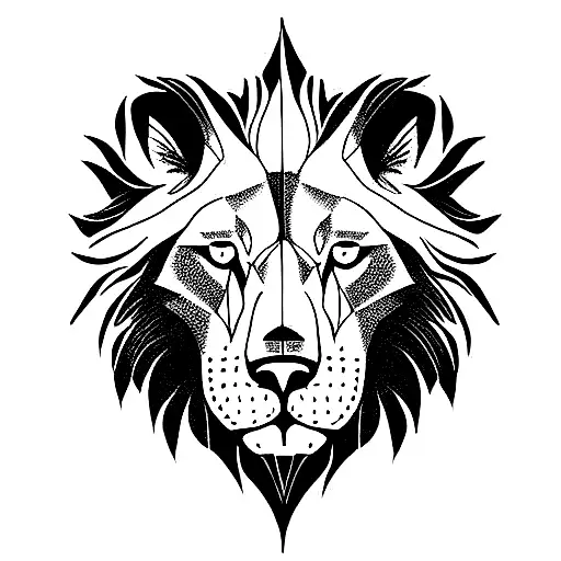 lion,wolf and eagle combined  tattoo design idea