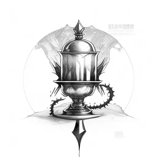 blood chalice tattoo design idea
