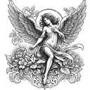 falling angel tattoo design idea