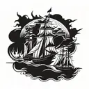 burn the boats tattoo design idea