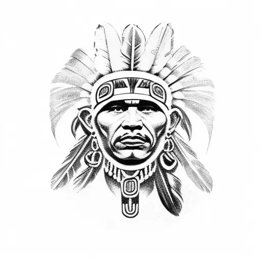 taino indian warrior tattoo design idea