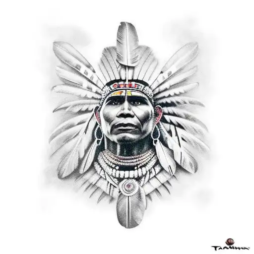 taino indian warrior tattoo design idea