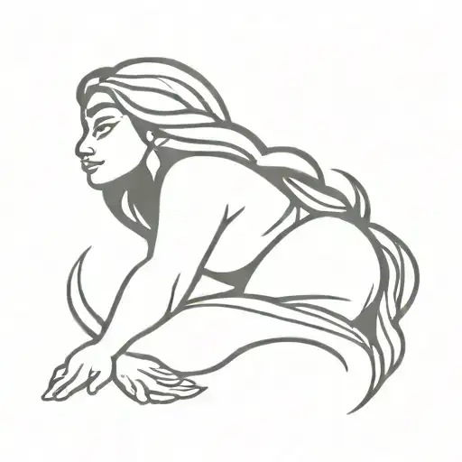 Moana simple lined tattoo design idea