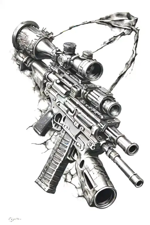 sniper rifle tattoo design idea